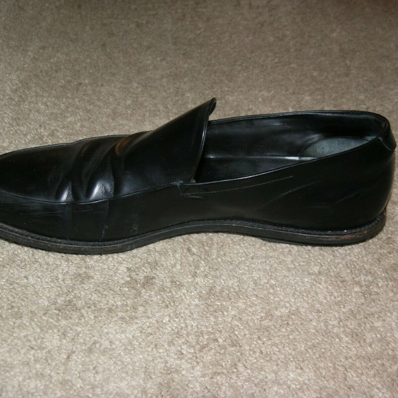 Prada Black Calf Leather Rubber Soled Driving Loafers Size 13 - Picture 3 of 10